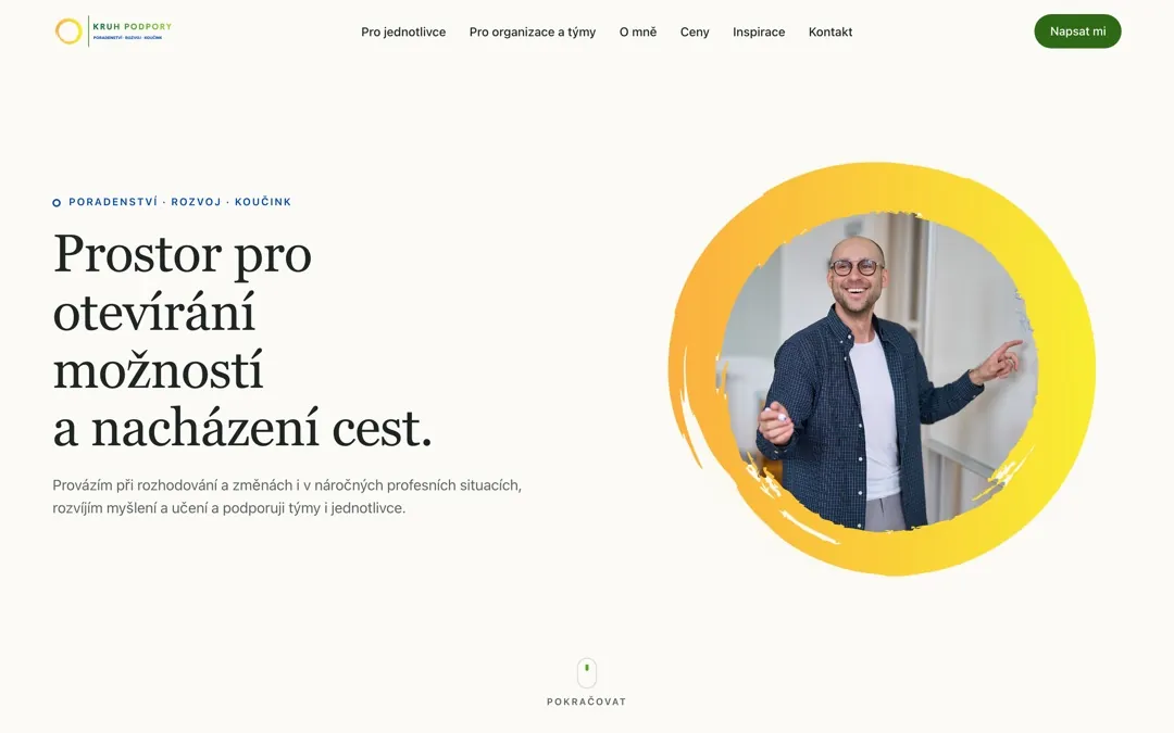 Živý web Kruh podpory, poradenství, rozvoj a koučink v Brně